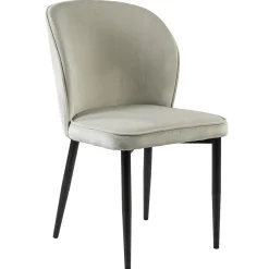 Cheap Straluma Trendy eetkamerstoel wit velours met zwart metalen poot