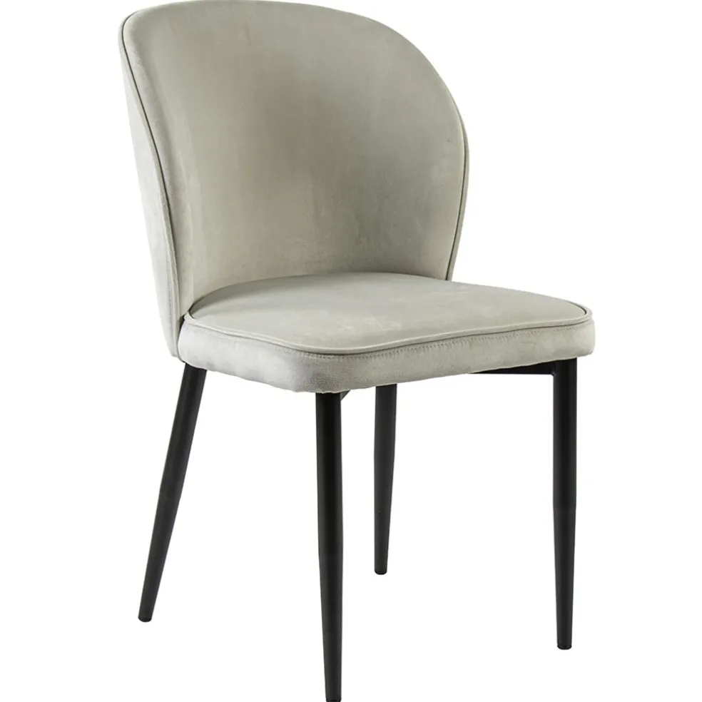 Cheap Straluma Trendy eetkamerstoel wit velours met zwart metalen poot