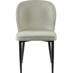Cheap Straluma Trendy eetkamerstoel wit velours met zwart metalen poot