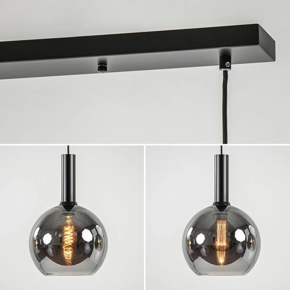 Shop Straluma Trendy hanglamp met smoke/titanium glazen bollen