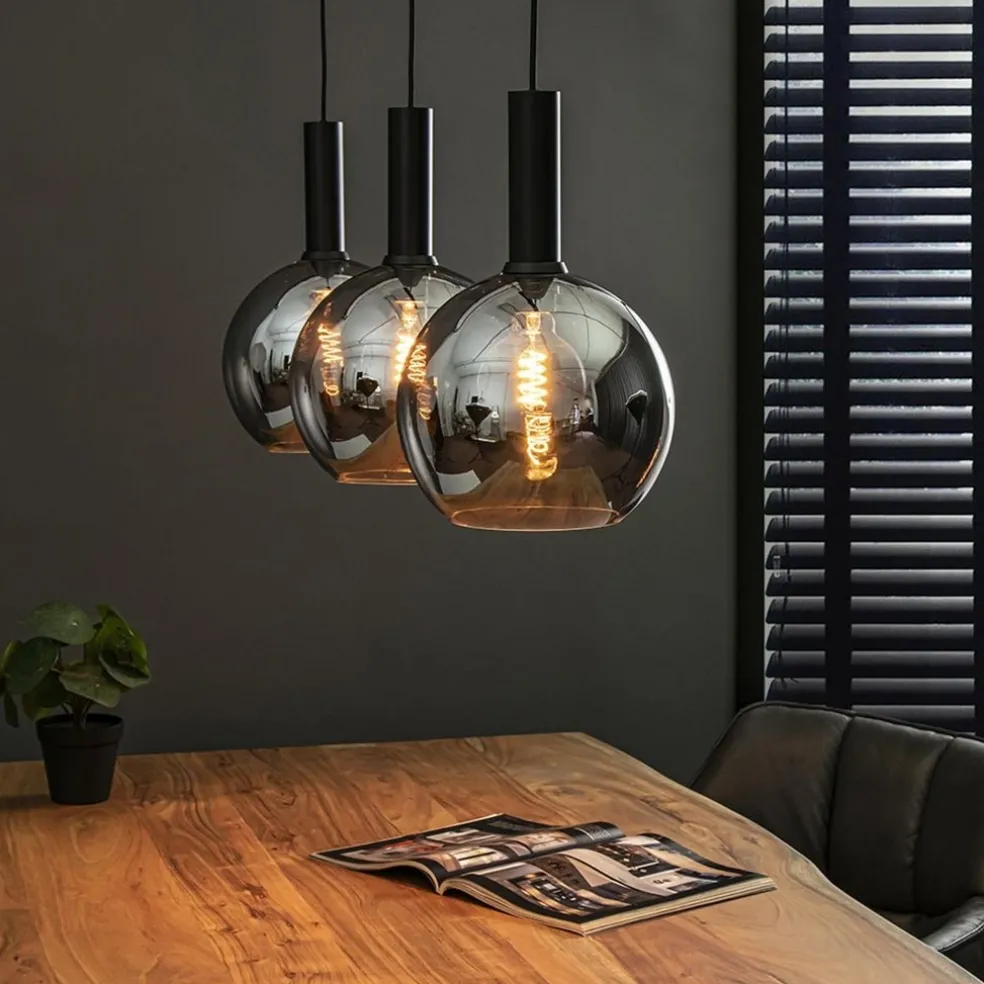 Shop Straluma Trendy hanglamp met smoke/titanium glazen bollen