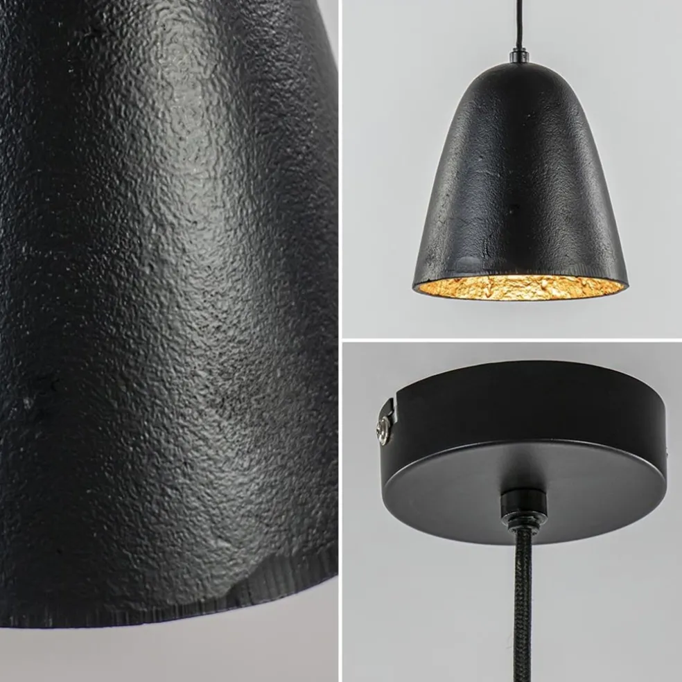 Outlet Straluma Trendy hanglamp Sumeri mat zwart met goud