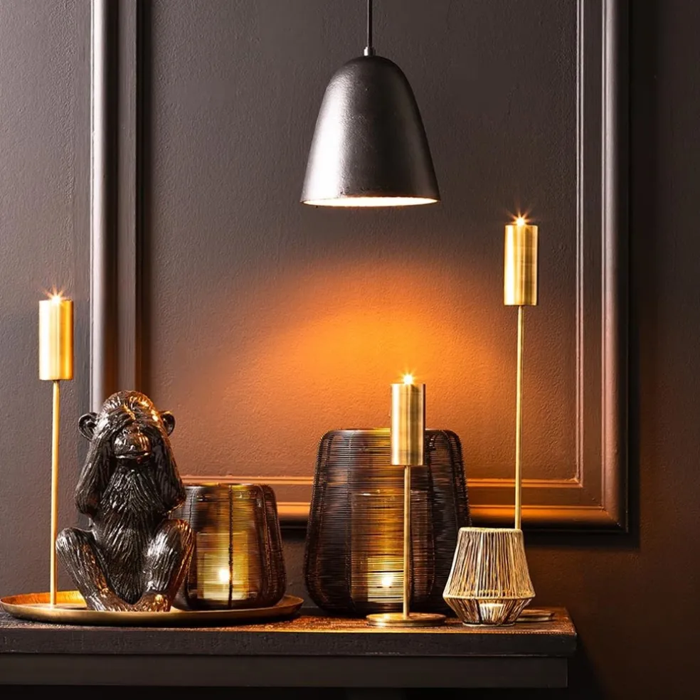 Outlet Straluma Trendy hanglamp Sumeri mat zwart met goud