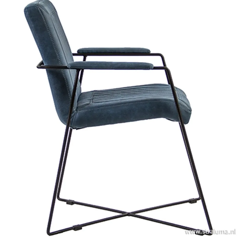 Clearance Straluma Trendy moderne eetkamerstoel metaal/stof