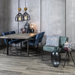 Clearance Straluma Trendy moderne eetkamerstoel metaal/stof