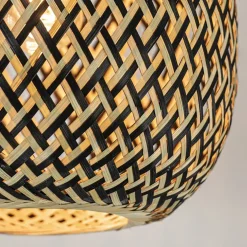 Best Straluma Trendy plafondlamp bamboe naturel/zwart