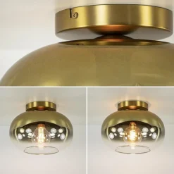 Outlet Straluma Trendy plafondlamp goud met goud gradiënt glas