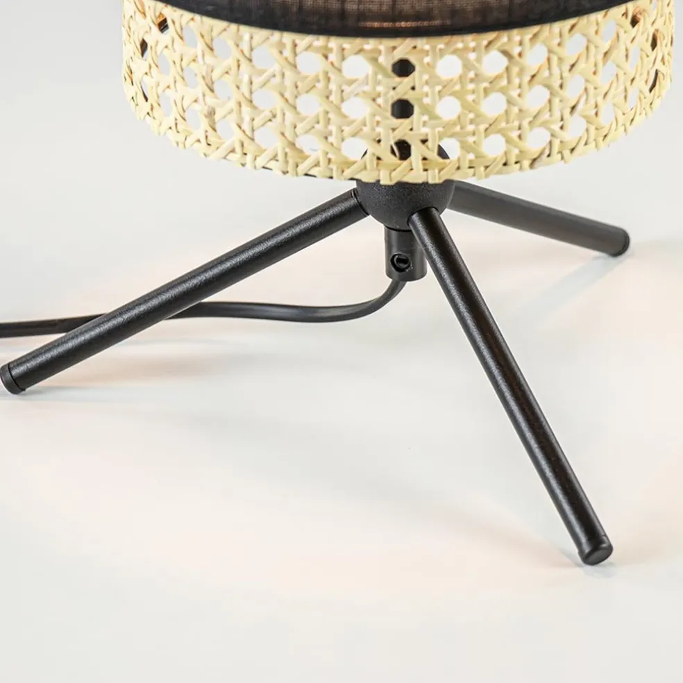 Discount Straluma Trendy tafellamp driepoot zwart met webbing