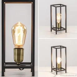 Shop Straluma Trendy tafellamp Marlay zwart met brons