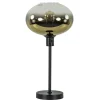 Shop Straluma Trendy tafellamp zwart met glazen kap helder/goud