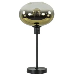 Shop Straluma Trendy tafellamp zwart met glazen kap helder/goud