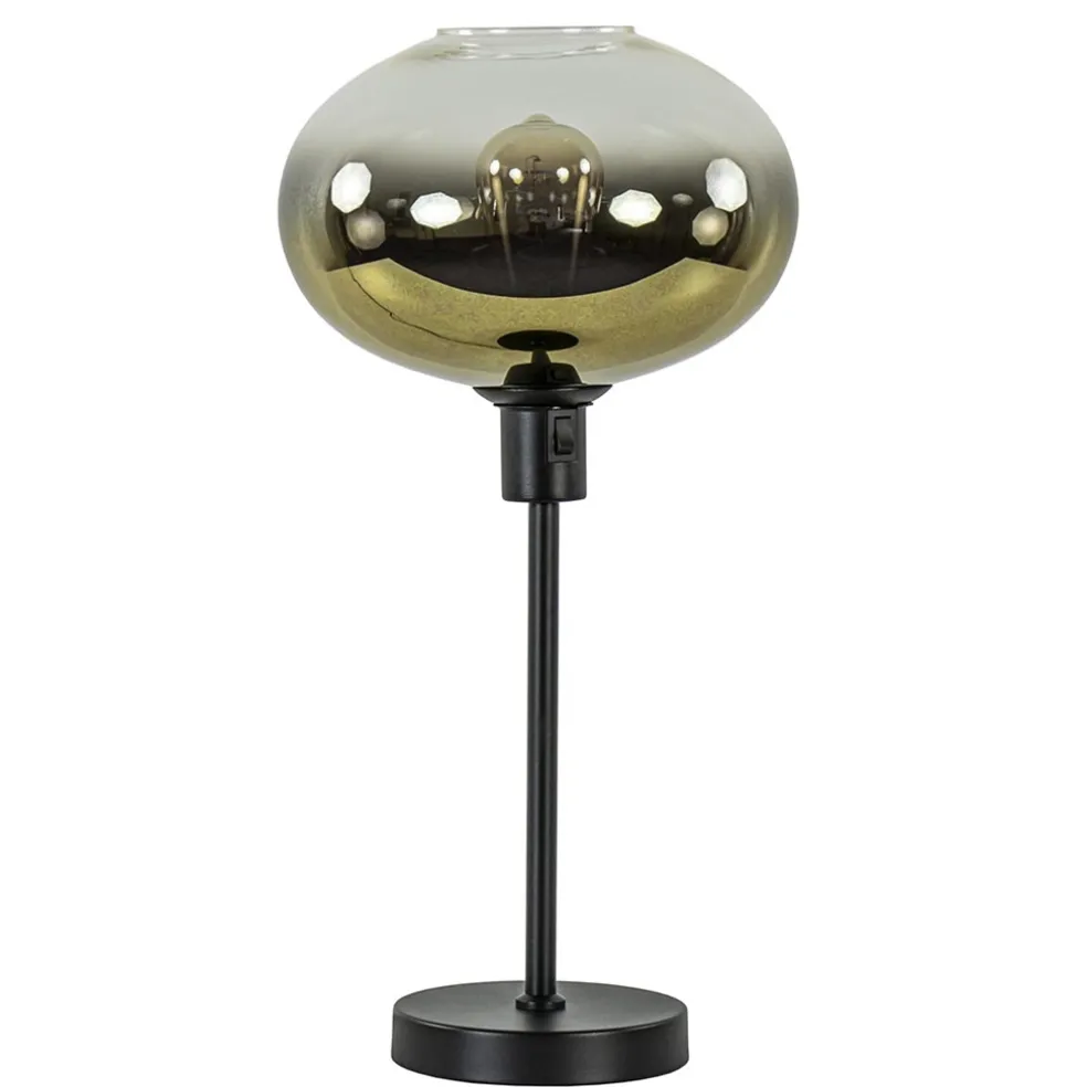 Shop Straluma Trendy tafellamp zwart met glazen kap helder/goud