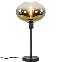 Shop Straluma Trendy tafellamp zwart met glazen kap helder/goud