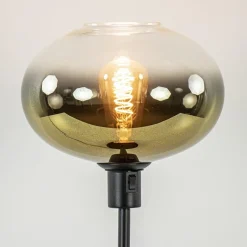 Shop Straluma Trendy tafellamp zwart met glazen kap helder/goud