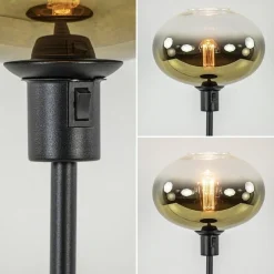Shop Straluma Trendy tafellamp zwart met glazen kap helder/goud