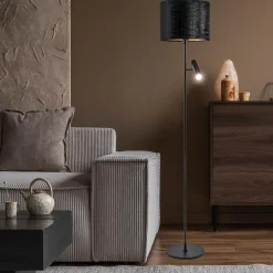 Cheap Straluma Trendy vloerlamp met kap zwart met goud