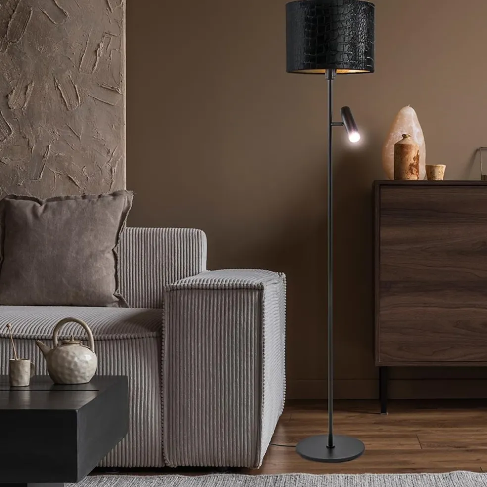 Cheap Straluma Trendy vloerlamp met kap zwart met goud