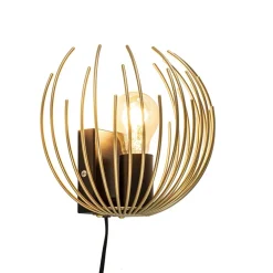 Cheap Straluma Trendy wandlamp goud met zwart inclusief snoer