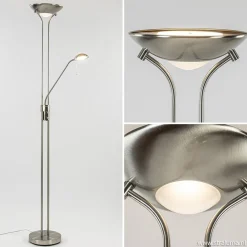 Sale Straluma Uplighter met leesarm New Luna nikkel