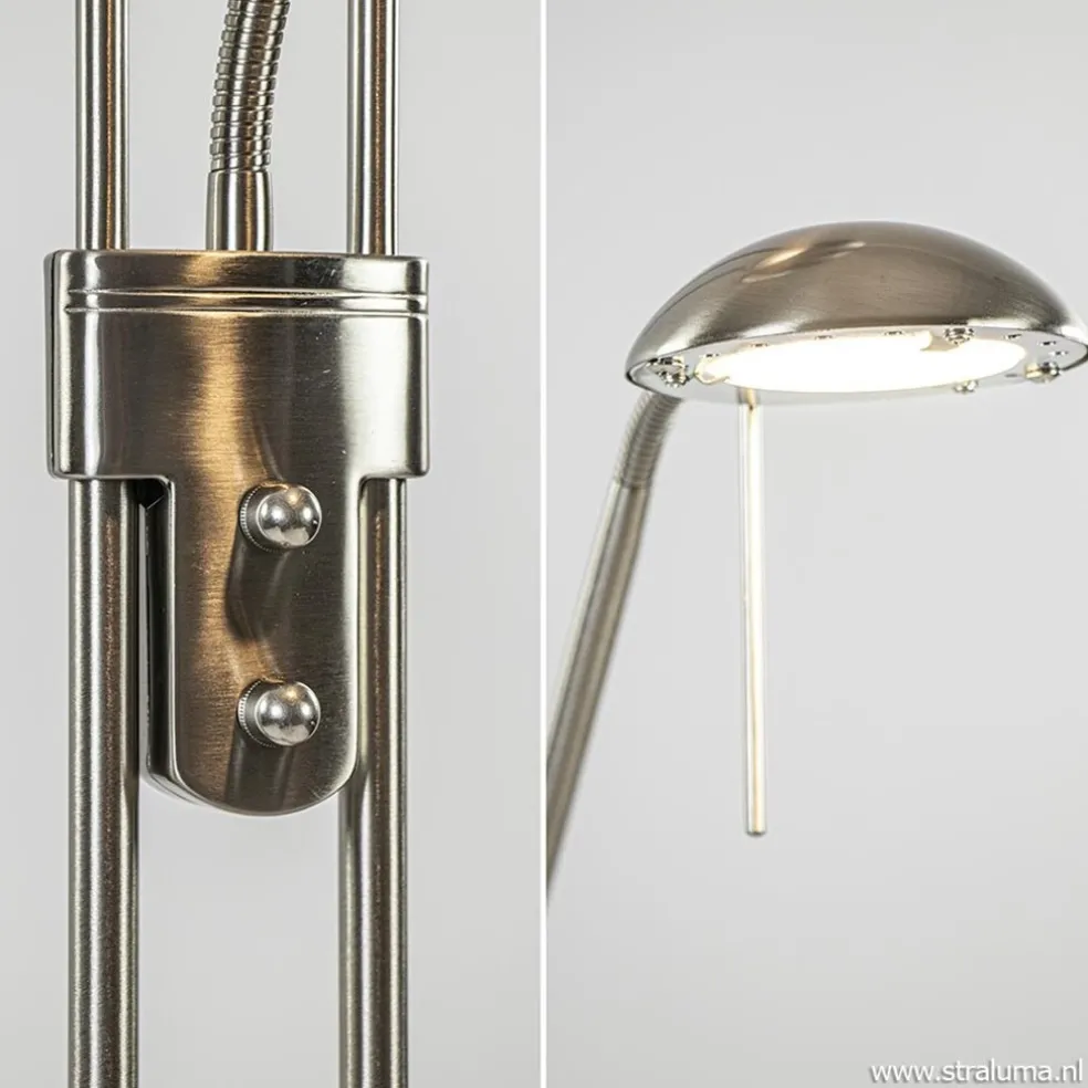 Sale Straluma Uplighter met leesarm New Luna nikkel