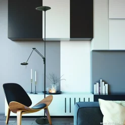 Shop Straluma Uplighter zwart met leeslamp - 2 x pushdimmer