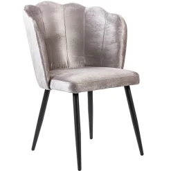 Clearance Straluma Velvet roze eetkamerstoel met zwart metalen pootjes