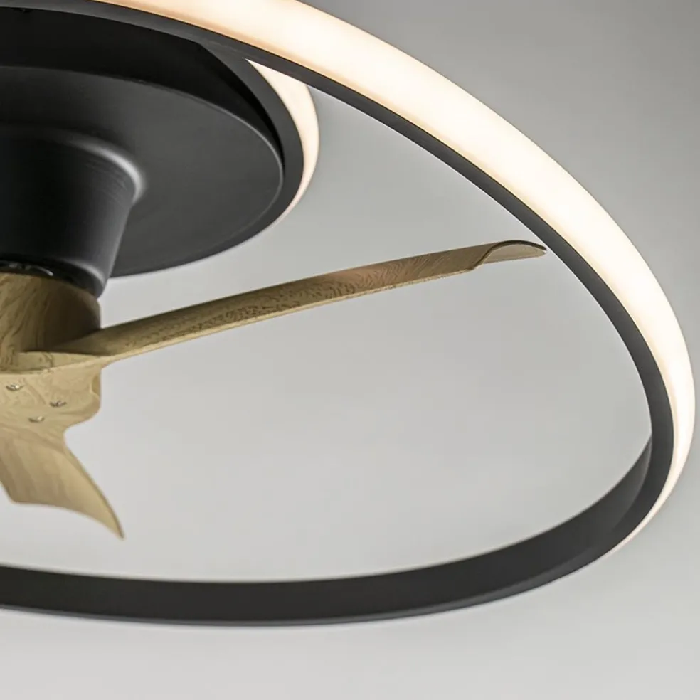 Outlet Straluma Ventilator Ocean zwart/hout + remote cct