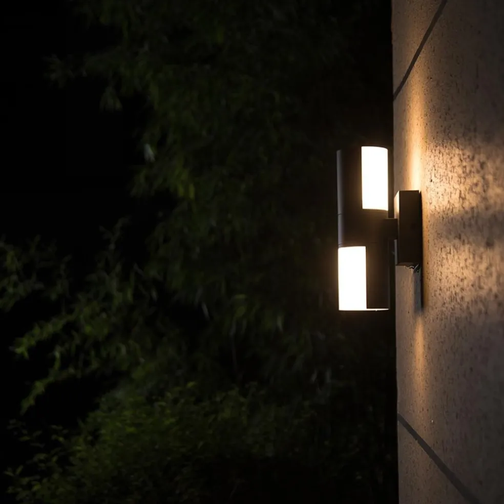 Sale Straluma Verstelbare LED buitenlamp 2-lichts cilinder donker grijs