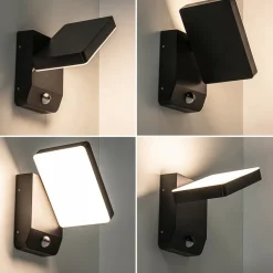 Online Straluma Verstelbare LED buitenlamp zwart IP54 met sensor
