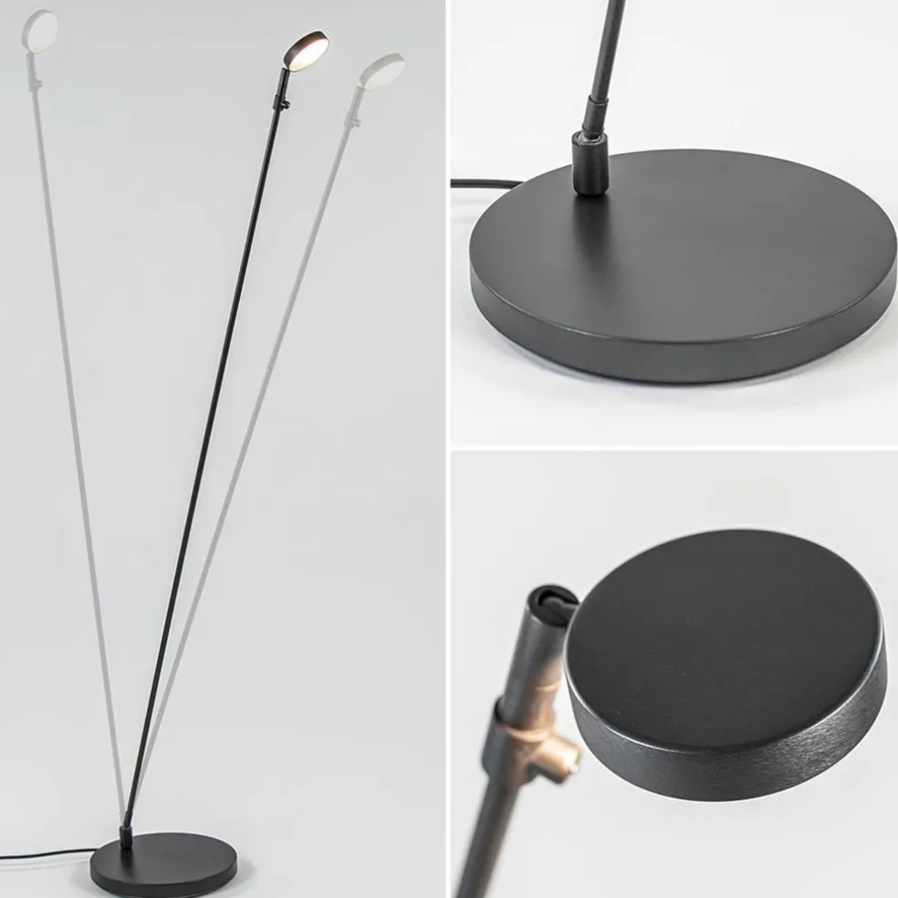 Fashion Straluma Verstelbare LED leeslamp zwart geborsteld staal dim-to-warm