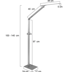 Best Straluma Verstelbare LED vloerlamp geborsteld staal dimbaar