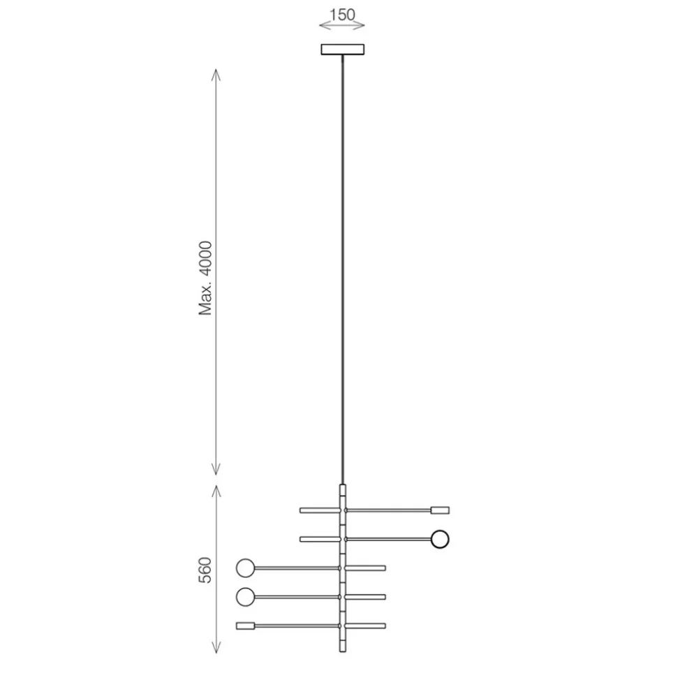 Best Straluma Verstelbare 5-lichts design hanglamp azuriet blauw