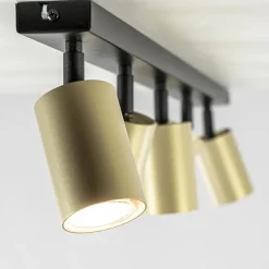 New Straluma Verstelbare 5-lichts GU10 opbouwspot goud met zwart
