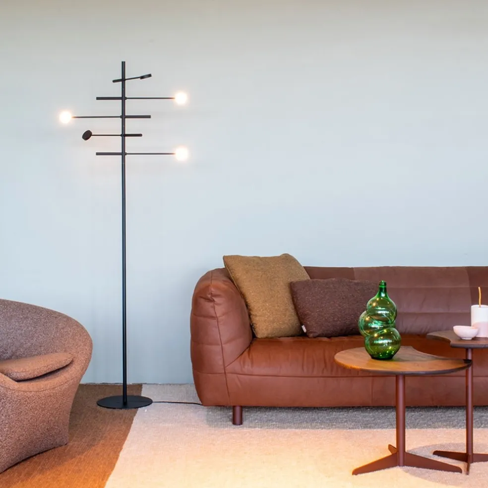 Best Sale Straluma Verstelbare 5-lichts LED vloerlamp zwart dimbaar