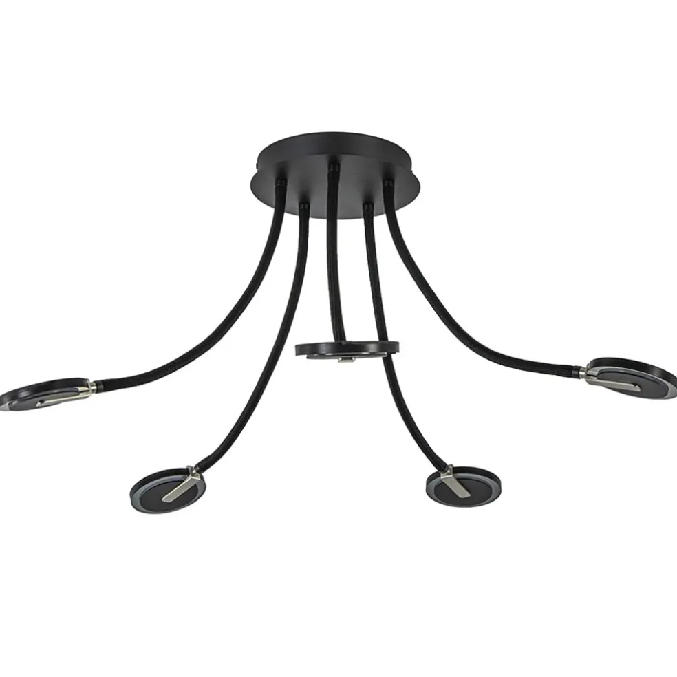 Store Straluma Verstelbare 5-lichts plafondlamp LED met smoke glas