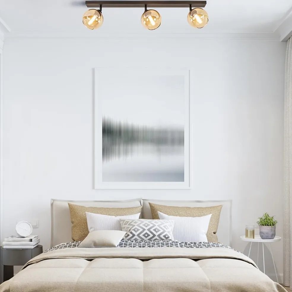 Cheap Straluma Verstelbare 3-lichts plafondlamp met amber glas