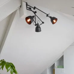 Discount Straluma Verstelbare 3-lichts plafondlamp met zwarte kappen