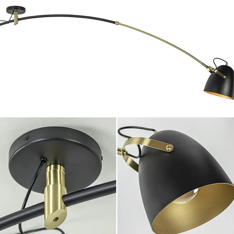 Discount Straluma Verstelbare plafondlamp mat zwart met goud
