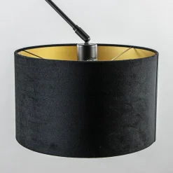 Discount Straluma Verstelbare plafondlamp zwart met velourse kap