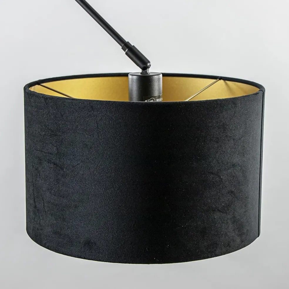 Discount Straluma Verstelbare plafondlamp zwart met velourse kap