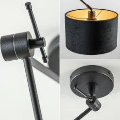 Discount Straluma Verstelbare plafondlamp zwart met velourse kap