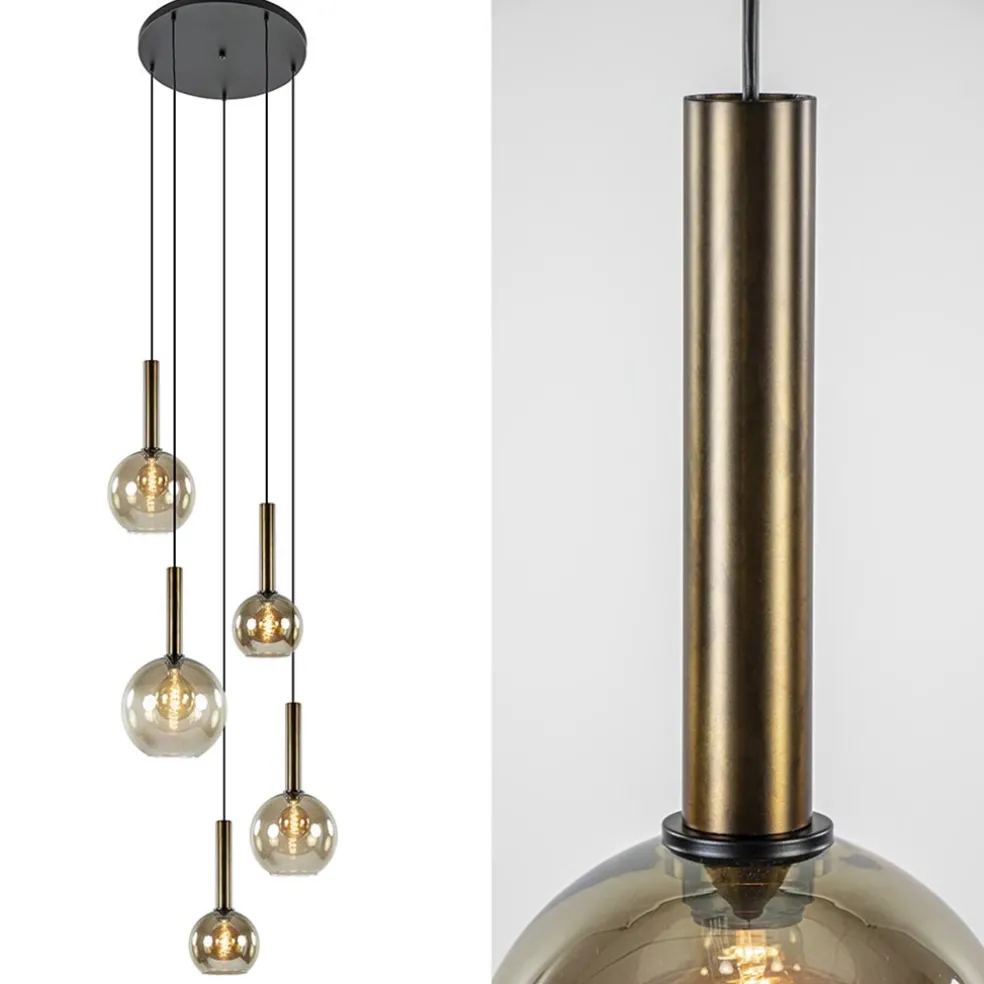 Sale Straluma Videlamp Bella 5L rond zwart/brons+smoke