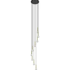Hot Straluma Videlamp Globe 9L rond zwart/goud/wit