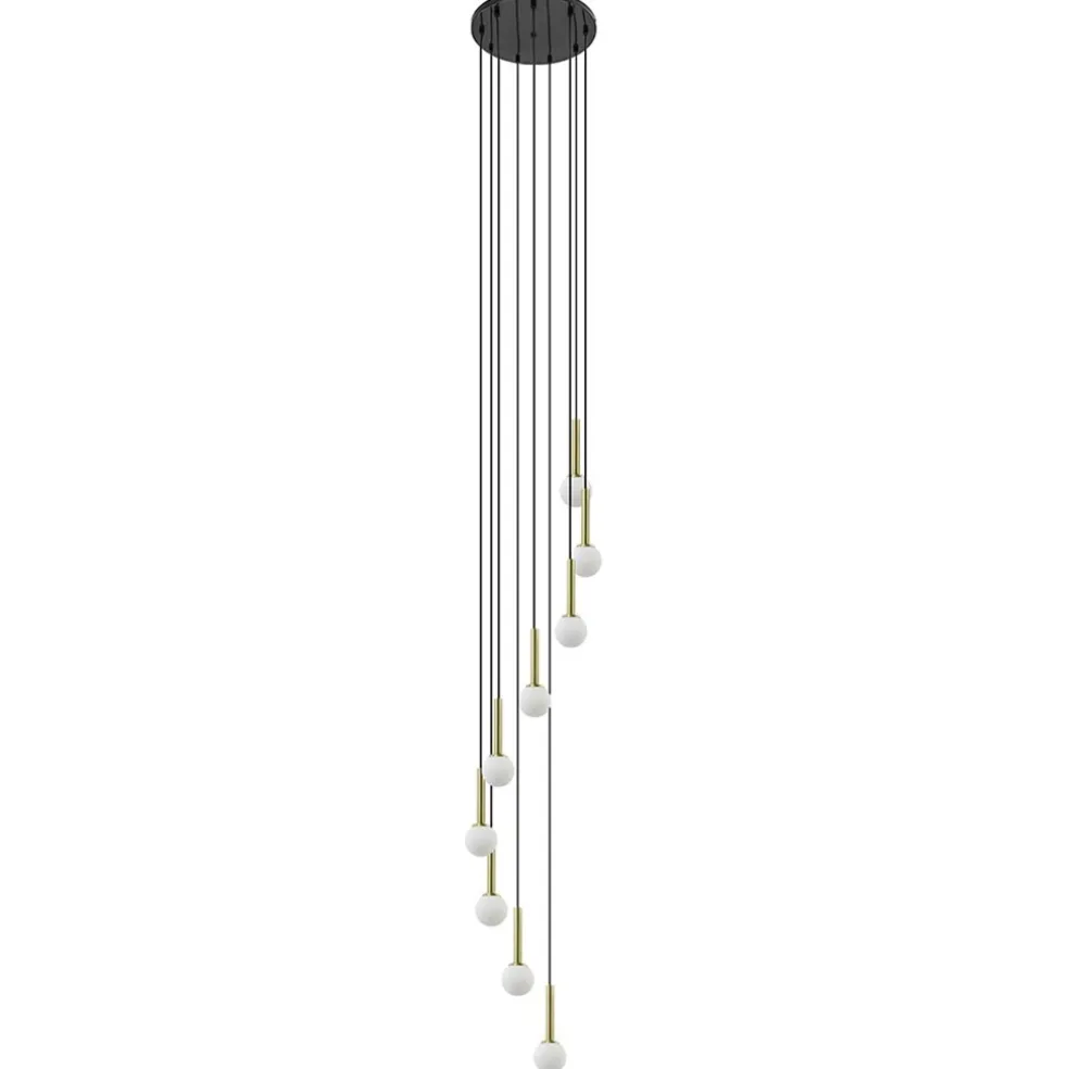 Hot Straluma Videlamp Globe 9L rond zwart/goud/wit