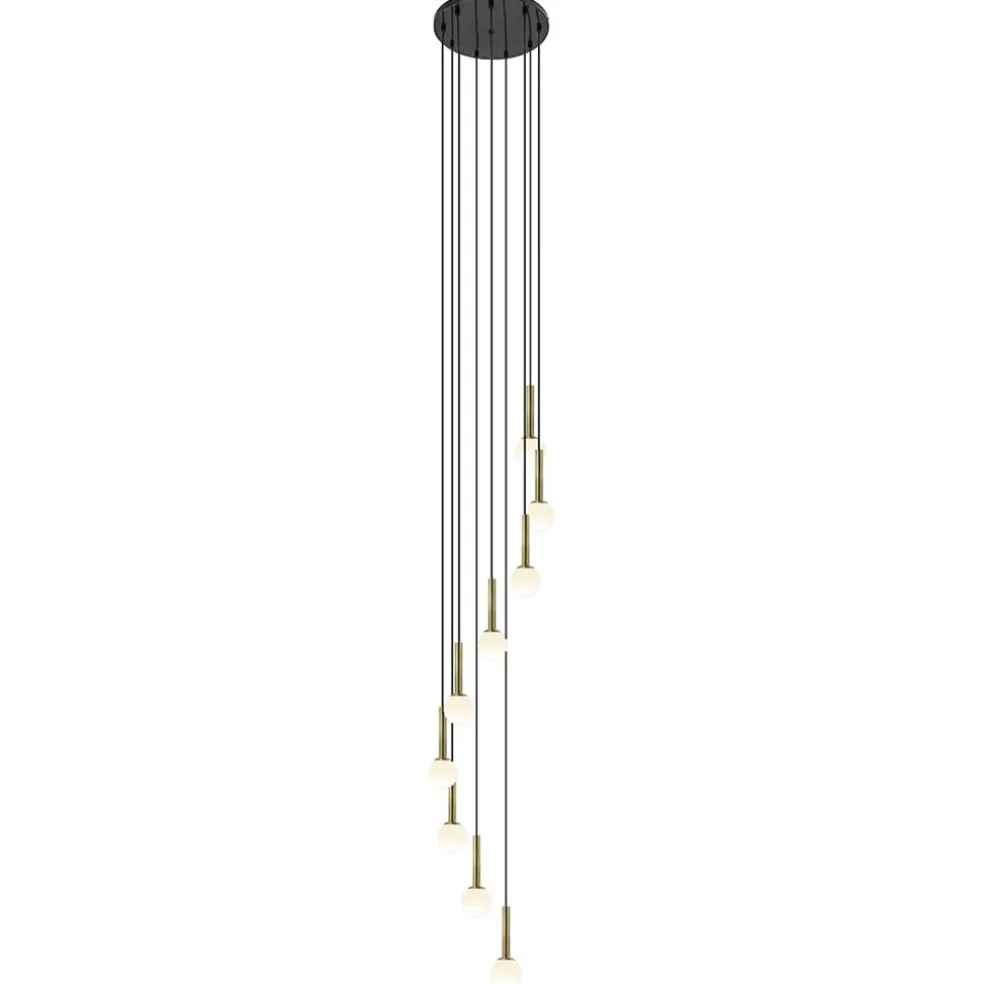 Hot Straluma Videlamp Globe 9L rond zwart/goud/wit