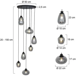 Store Straluma Videlamp 7L zwart met smoke glas mix