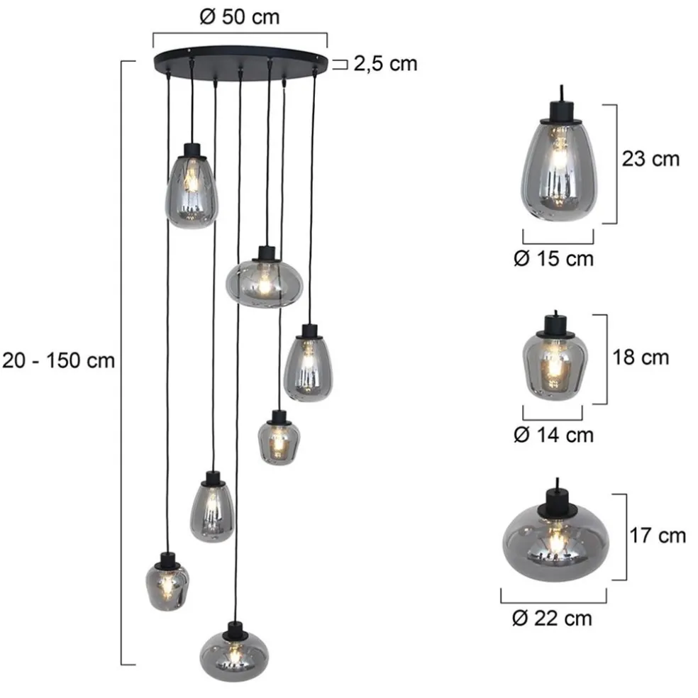 Store Straluma Videlamp 7L zwart met smoke glas mix
