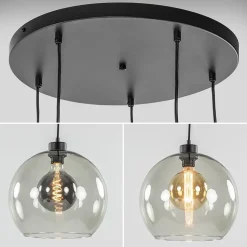 Store Straluma Videlamp zwart 5-lichts smoke glas