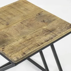New Straluma Vierkante bijzettafel zwart met mango hout