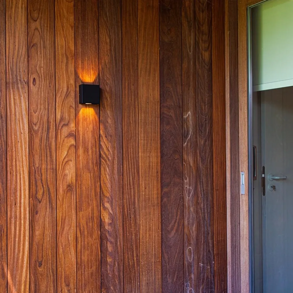 New Straluma Vierkante LED buitenlamp wand zwart up+down